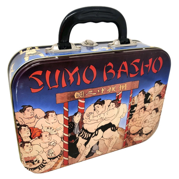 Sumo Basho Metal Lunch Box Vintage 1998 Fun Retro Collectible Wrestling Japan - Picture 1 of 16